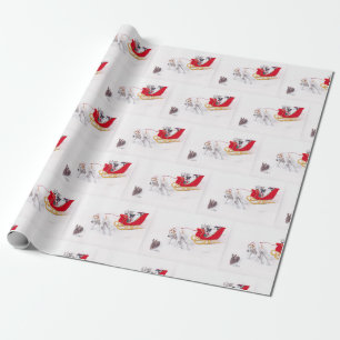 Borzoi Wolfhound Dog Art Christmas Wrapping Paper