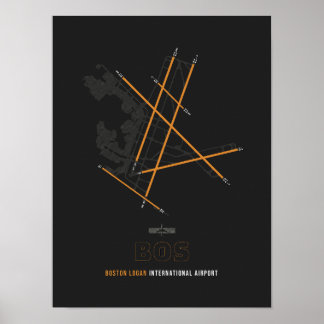 BOS - Boston Airport Diagram Poster