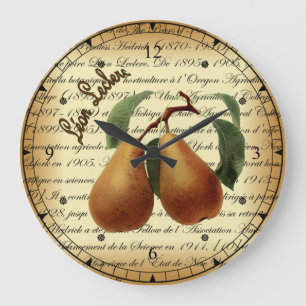 Bosc Pears~Léon Leclerc~Ulysses Prentiss Hedrick~ Large Clock