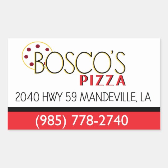 Bosco's Pizza Sticker Label Pizzeria 72marketing