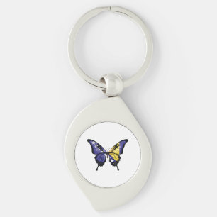 Bosnia And Herzegovina Butterfly Flag Sticker Keychain