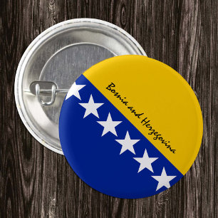 Bosnia and Herzegovina button, patriotic Flag 1 Inch Round Button