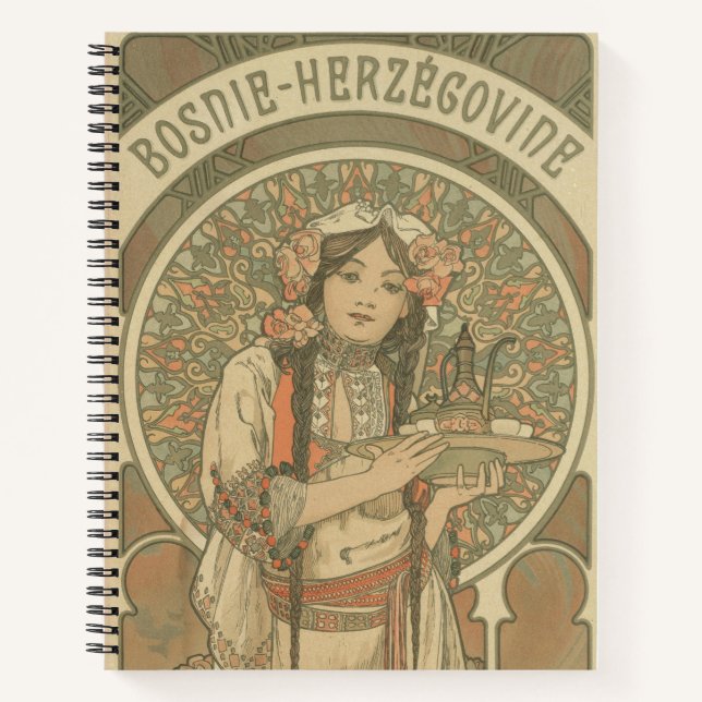 Bosnia and Herzegovina by Alphonse Mucha (1900) Notebook (Front)