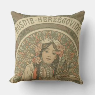 Bosnia and Herzegovina by Alphonse Mucha (1900) Throw Pillow