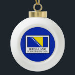 Bosnia and Herzegovina Ceramic Ball Christmas Ornament<br><div class="desc">Bosnia and Herzegovina</div>