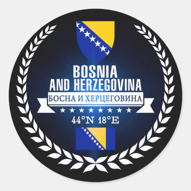 Bosnia and Herzegovina Classic Round Sticker (Front)