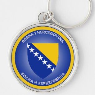 Bosnia and Herzegovina Coat of Arms Circle Shape Keychain