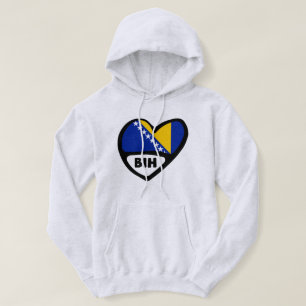 Bosnia and Herzegovina Country Code Flag Heart BIH Hoodie