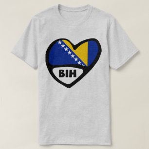 Bosnia and Herzegovina Country Code Flag Heart BIH T-Shirt
