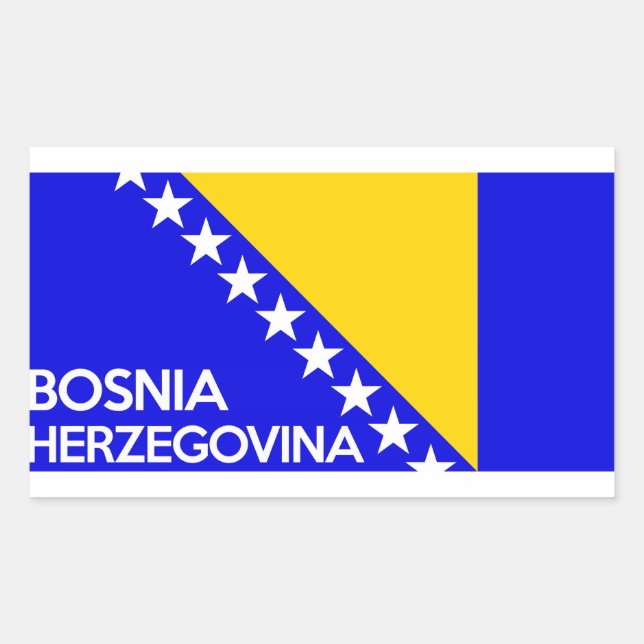 Bosnia and Herzegovina country flag name text Sticker (Front)