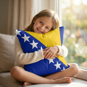 Bosnia and Herzegovina Flag All‑Over Print Throw Pillow