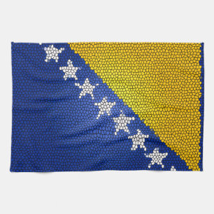 Bosnia and Herzegovina Flag Artistic Kitchen Decor Towel