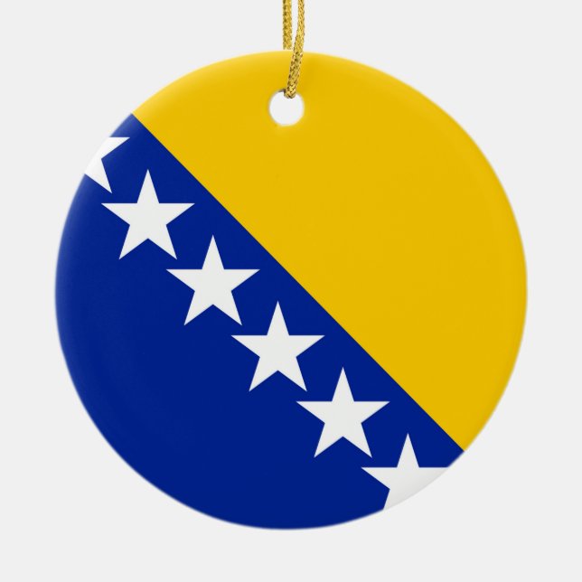 Bosnia and Herzegovina Flag Ceramic Ornament (Front)