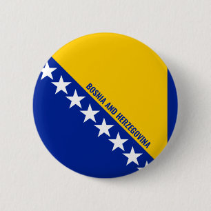 Bosnia and Herzegovina Flag Cute Patriotic 2 Inch Round Button