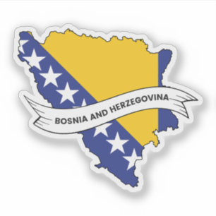 Bosnia and Herzegovina Flag Map