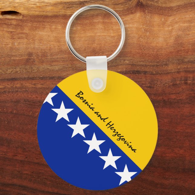 Bosnia and Herzegovina flag, patriots / sports Keychain (Front)