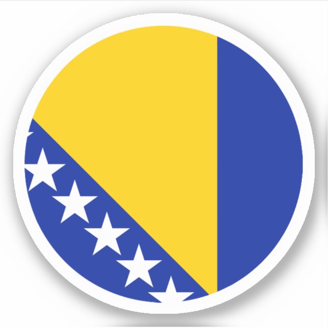 Bosnia And Herzegovina Flag Round Sticker (Front)