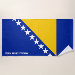 Bosnia and Herzegovina Flag Splendid Patriotic Beach Towel