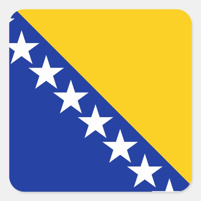 Bosnia and Herzegovina Flag Square Sticker (Front)