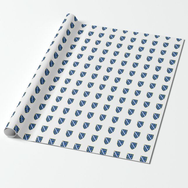 Bosnia and Herzegovina Flag Wrapping Paper (Unrolled)