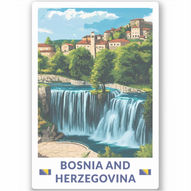 Bosnia and Herzegovina Jajce Illustration Art (Front)