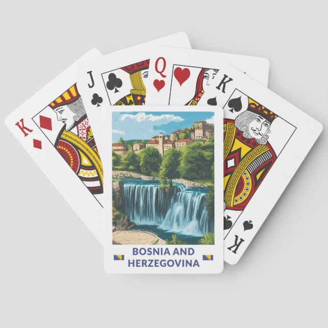 Bosnia and Herzegovina Jajce Illustration Art Playing Cards (Back)