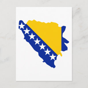 Bosnia and Herzegovina map flag Postcard