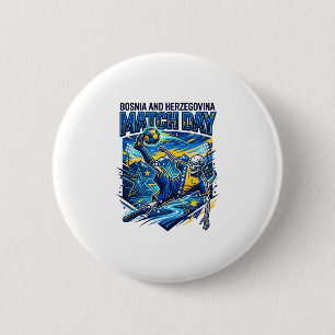 Bosnia and Herzegovina Match Day Skeleton Striker  2 Inch Round Button