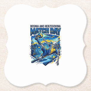 Bosnia and Herzegovina Match Day Skeleton Striker Paper Coaster