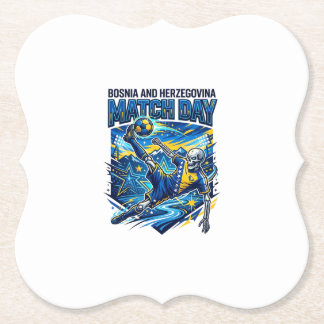Bosnia and Herzegovina Match Day Skeleton Striker  Paper Coaster