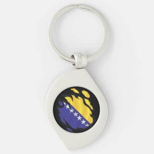 Bosnia And Herzegovina Ripped Flag Keychain