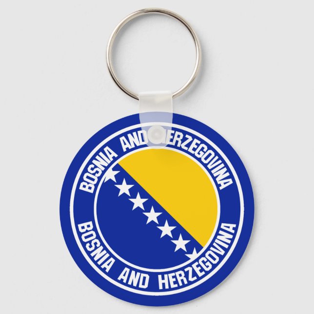 Bosnia and Herzegovina Round Emblem Keychain (Front)