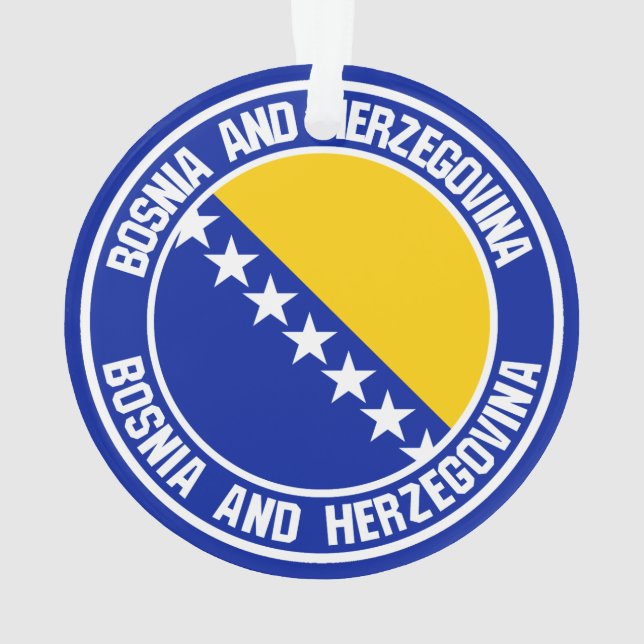 Bosnia and Herzegovina Round Emblem Ornament (Back)