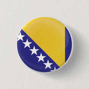 Bosnia and Herzegovina  Round Icon Flag 1 Inch Round Button