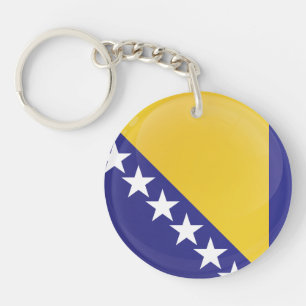 Bosnia and Herzegovina  Round Icon Flag Keychain
