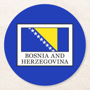 Bosnia and Herzegovina Round Paper Coaster