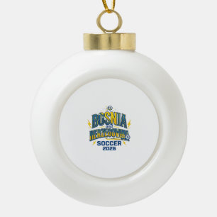 Bosnia and Herzegovina Soccer 2026 Soccer Bold Cou Ceramic Ball Christmas Ornament