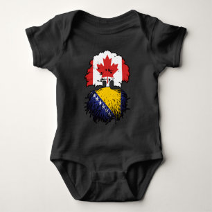 Bosnia Bosnian Canadian Canada Tree Roots Flag Baby Bodysuit