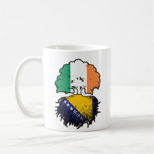 Bosnia Bosnian Irish Ireland Tree Roots Flag Coffee Mug