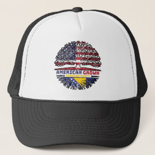 Bosnia Bosnian US American USA United States Tree Trucker Hat