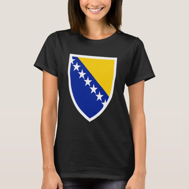 Bosnia Emblem Flag Proud Bosnian T-Shirt (Front)