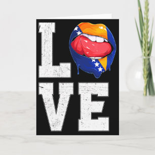 Bosnia Flag Soccer Fan Love Bosnian T Shirt Card