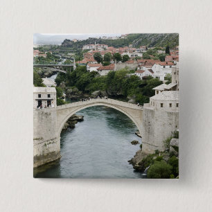 Bosnia-Hercegovina - Mostar. The Old Bridge 2 Inch Square Button