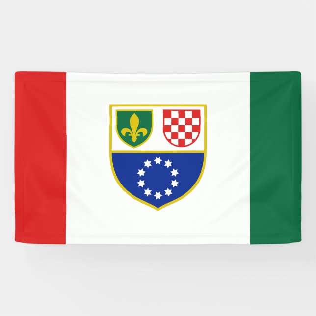 Bosnia Herzegovina Federation Flag Banner (Horizontal)
