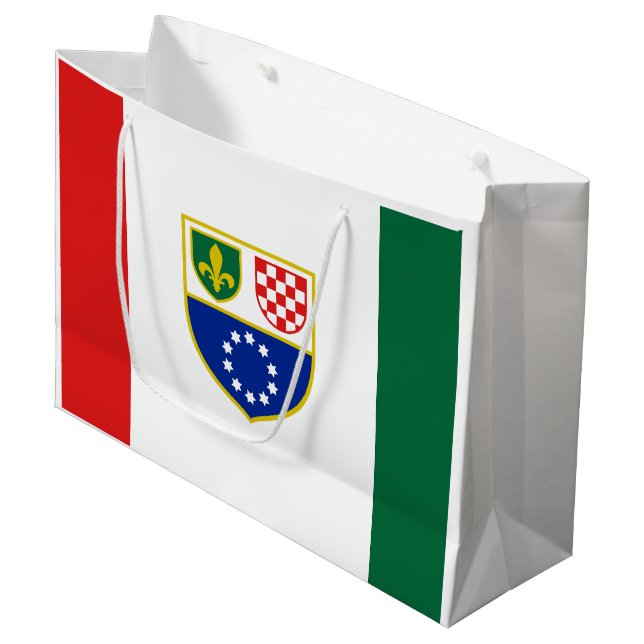 Bosnia Herzegovina Federation Flag Large Gift Bag (Front Angled)
