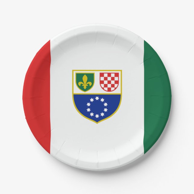 Bosnia Herzegovina Federation Flag Paper Plate (Front)