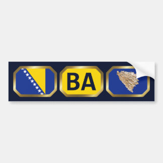 Bosnia Herzegovina Flag Map Code Bumper Sticker