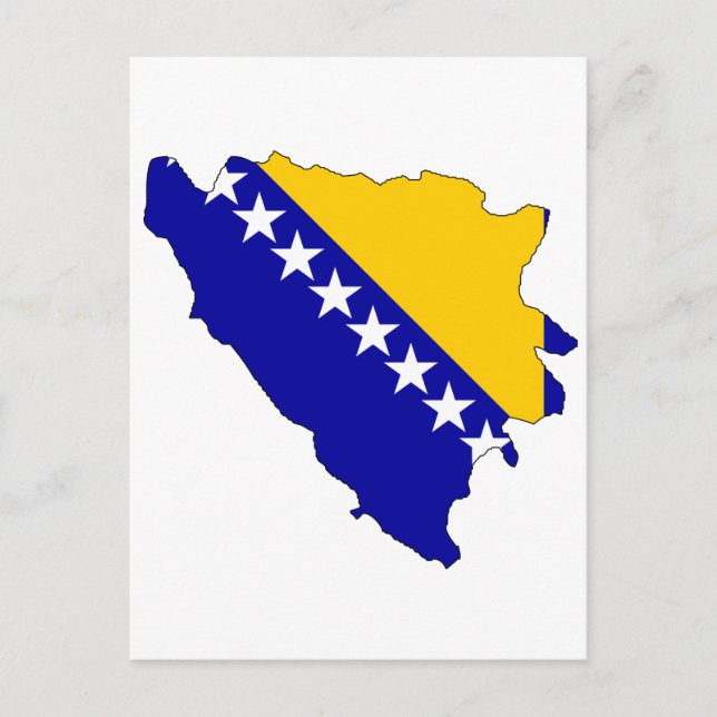 Bosnia Herzegovina flag map Postcard (Front)