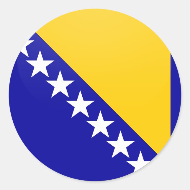 Bosnia Herzegovina quality Flag Circle Classic Round Sticker (Front)