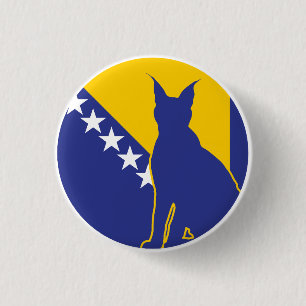 Bosnia Lynx Bosnian National Animal Flag 1 Inch Round Button